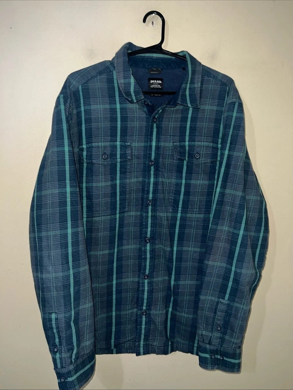 PrAna Copper Skies Lined Flannel Men’s Large
